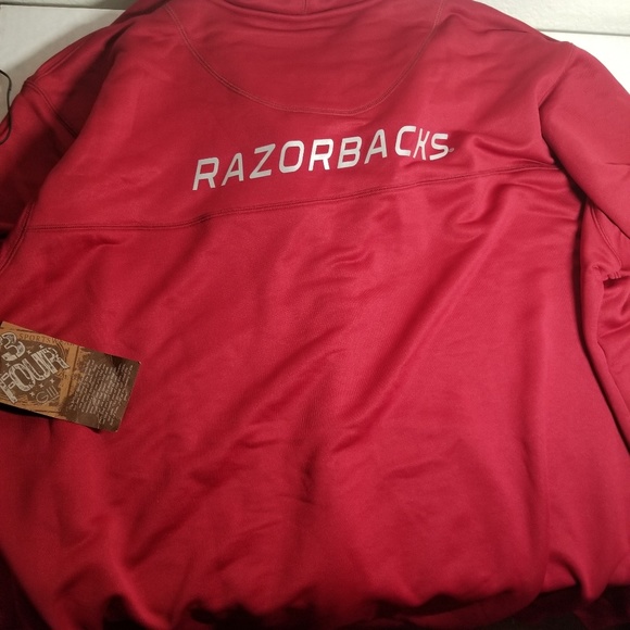 3FOUR FULL ZIP HOODIE RAZORBACKS 5XL - Picture 5 of 5